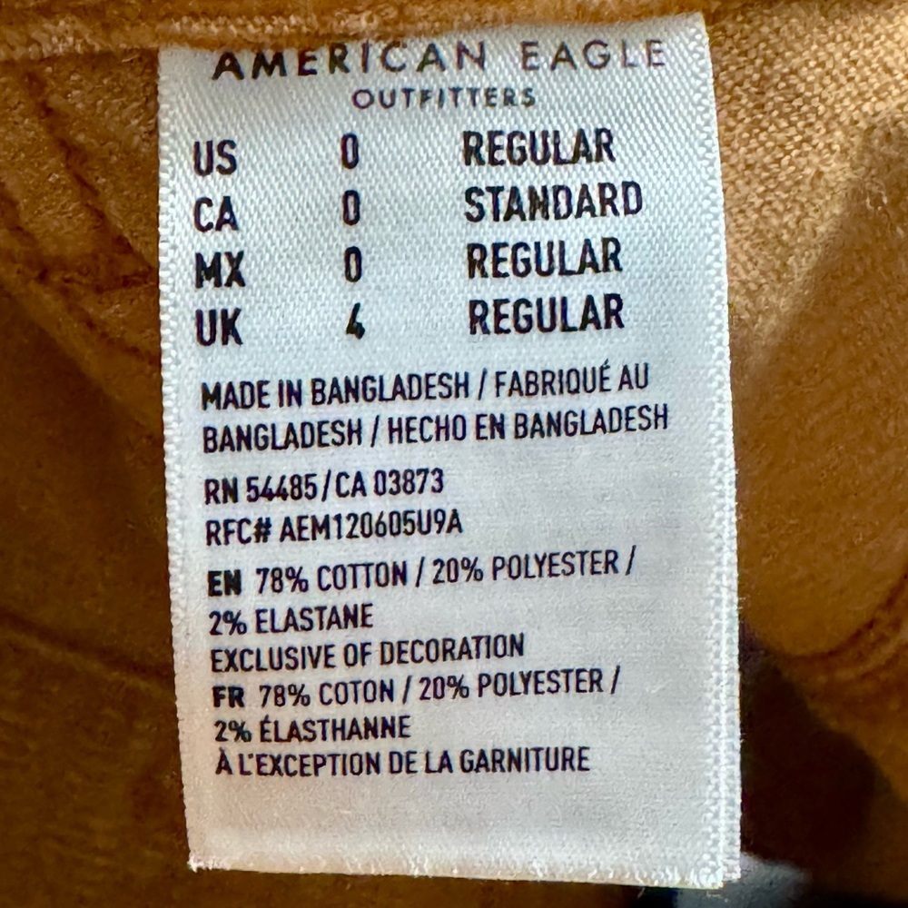 American Eagle High Rise A Line Corduroy Y2K Button Front Belted Tie Waist Skirt - Picture 9 of 9